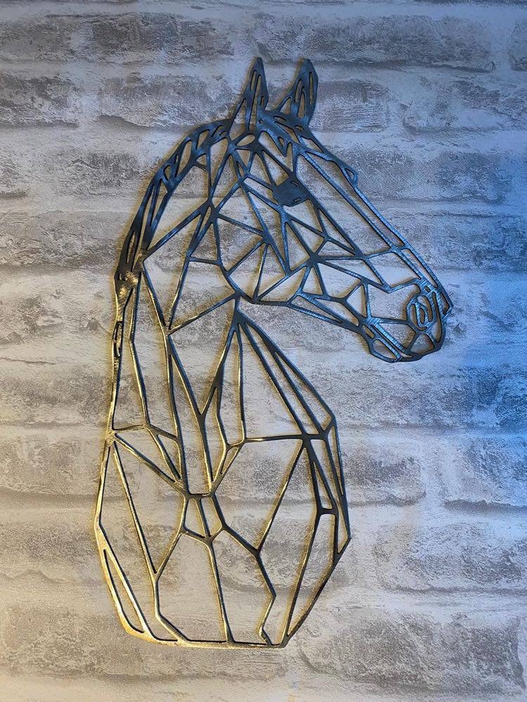 Geometric Horse Head Wall Art Decor Metal Wall Decor Metal Etsy UK