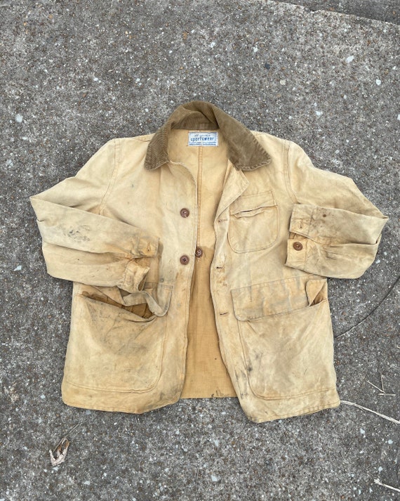 Vintage 1940s Faded Sportswear Canvas Hunting Coat