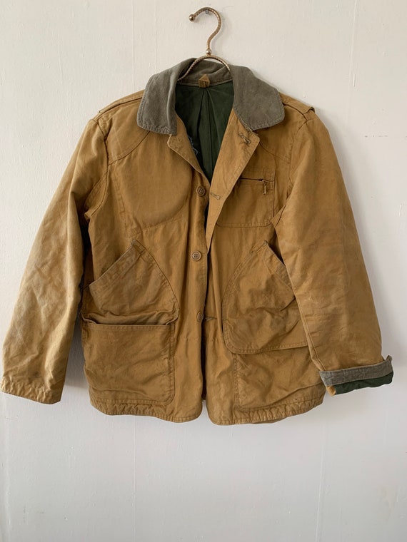 Vintage 1940s Mustard Brown Hunting Coat Corduroy