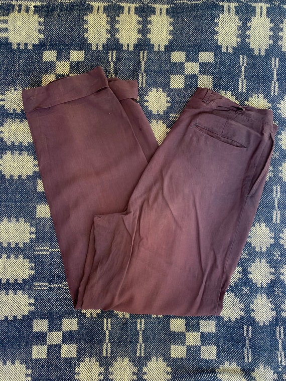 1940s Beautifully Faded Dark Burgundy Gabardine Me