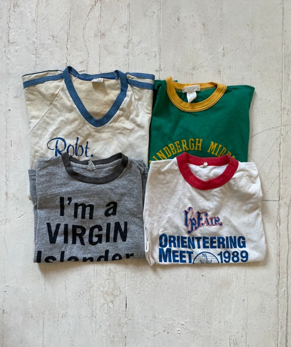 Vintage 1980s Ringer Tee Bundle (4) M