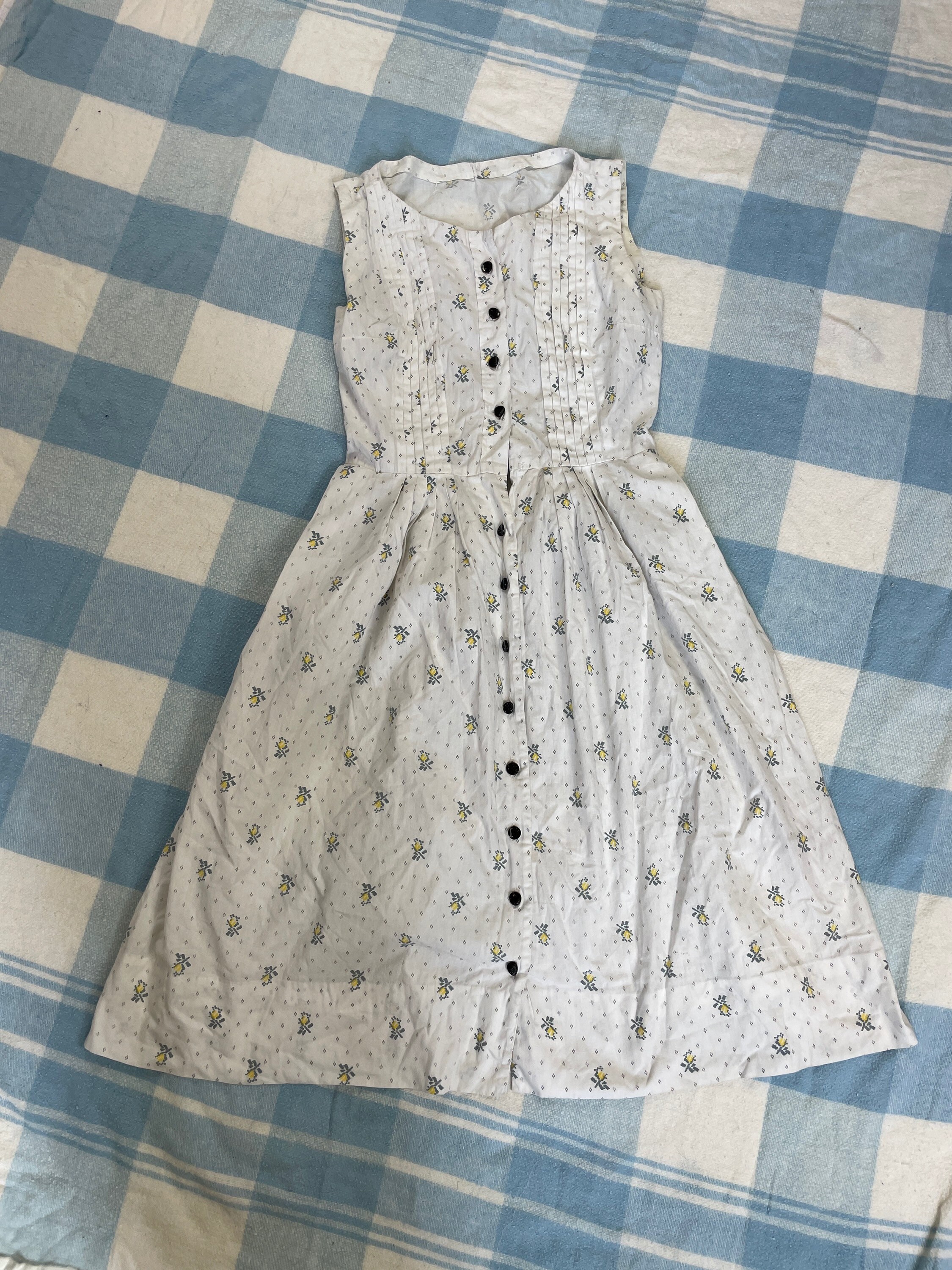 Vintage 1940s-50s Cotton Feedsack House Dress With Pockets - Etsy