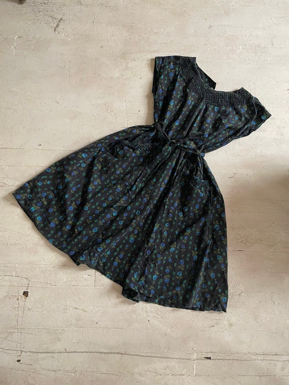 Vintage 1950s Cotton Novelty Print Maternity- Frie