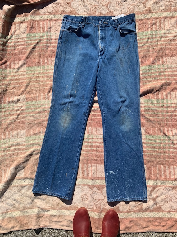 1970s Made in USA Straight Leg Wranglers Size 38”x