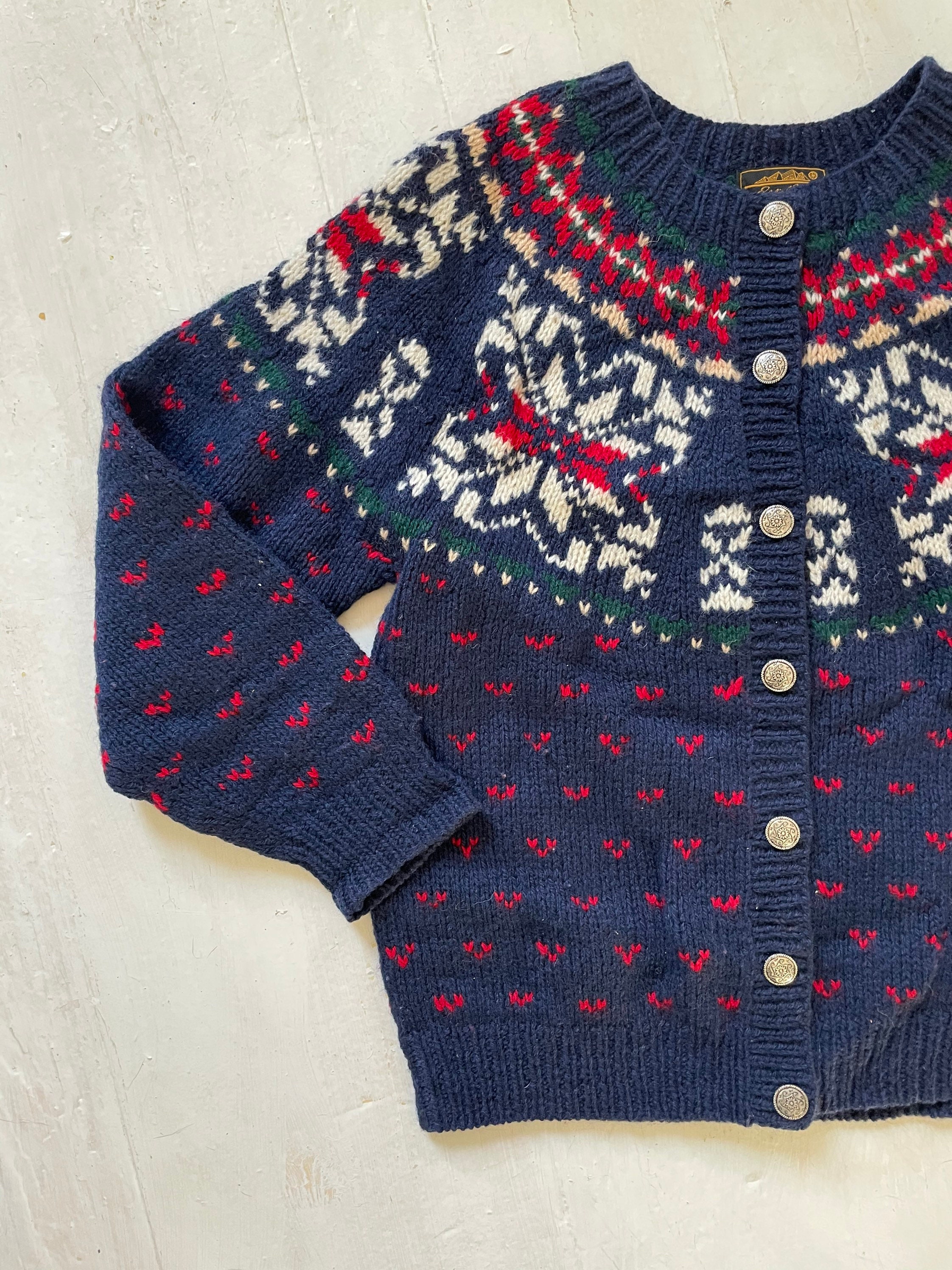 eddie bauer fair isle cardigan