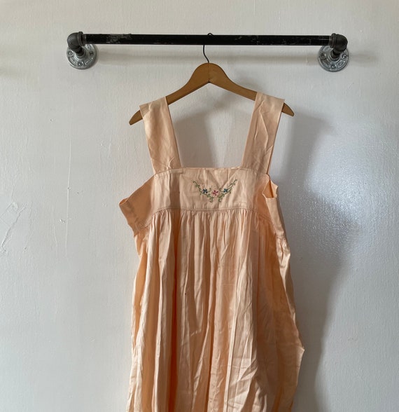 Antique L 1930s Pima Cotton Peach House Dress