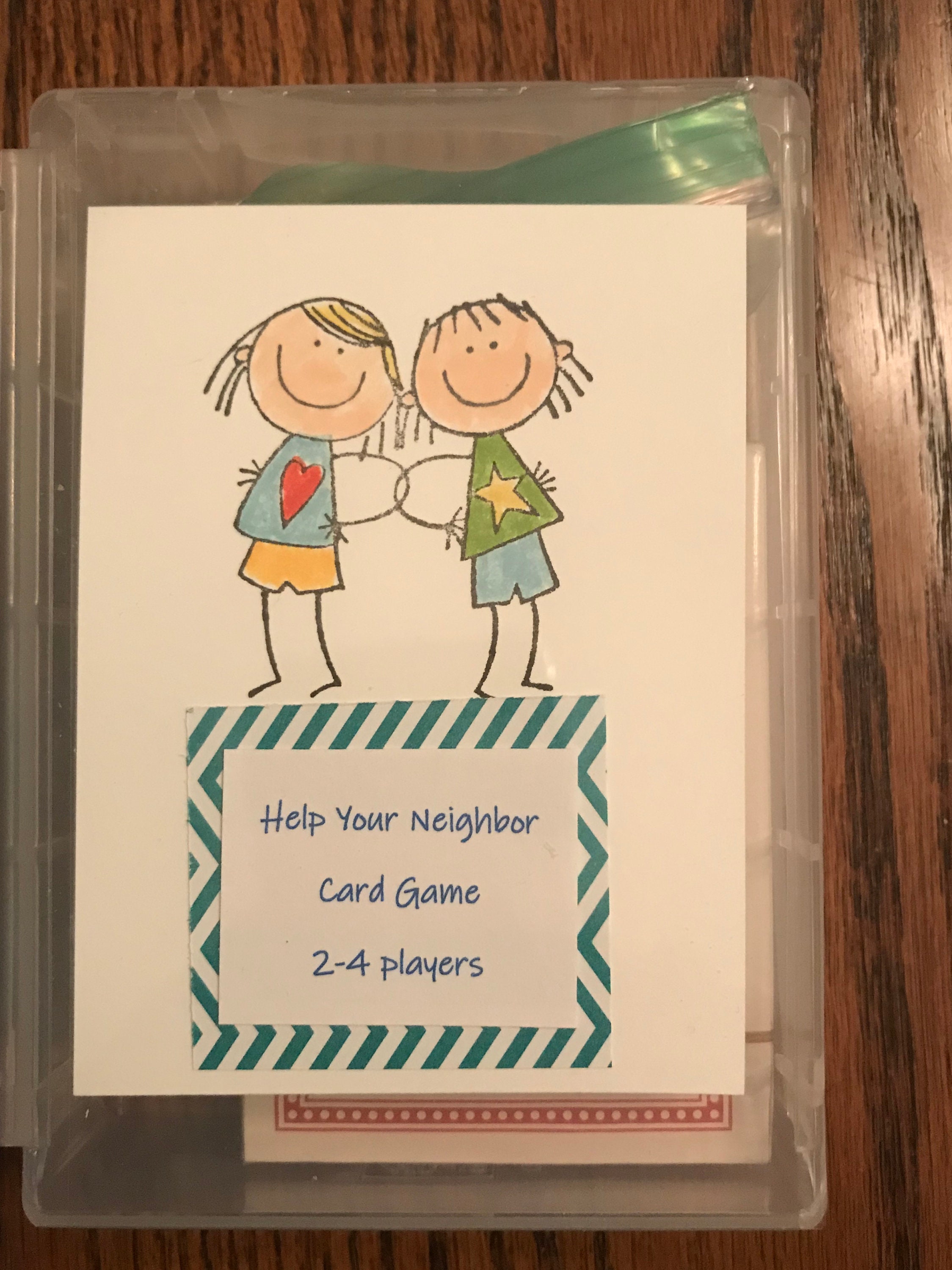 Help Your Neighbor Card Game. Includes Directions, Deck of Playing
