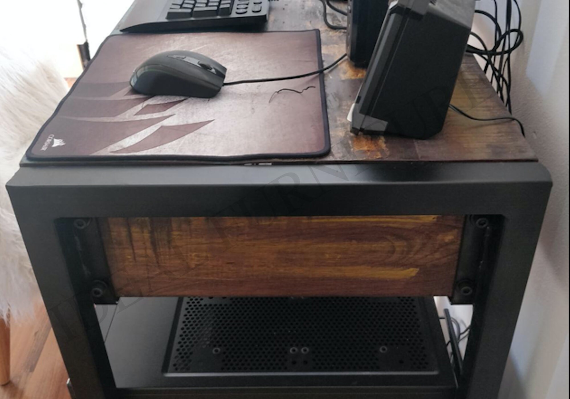 Industrial Style Computer Table Rustic Wooden Furniture Unique Etsy