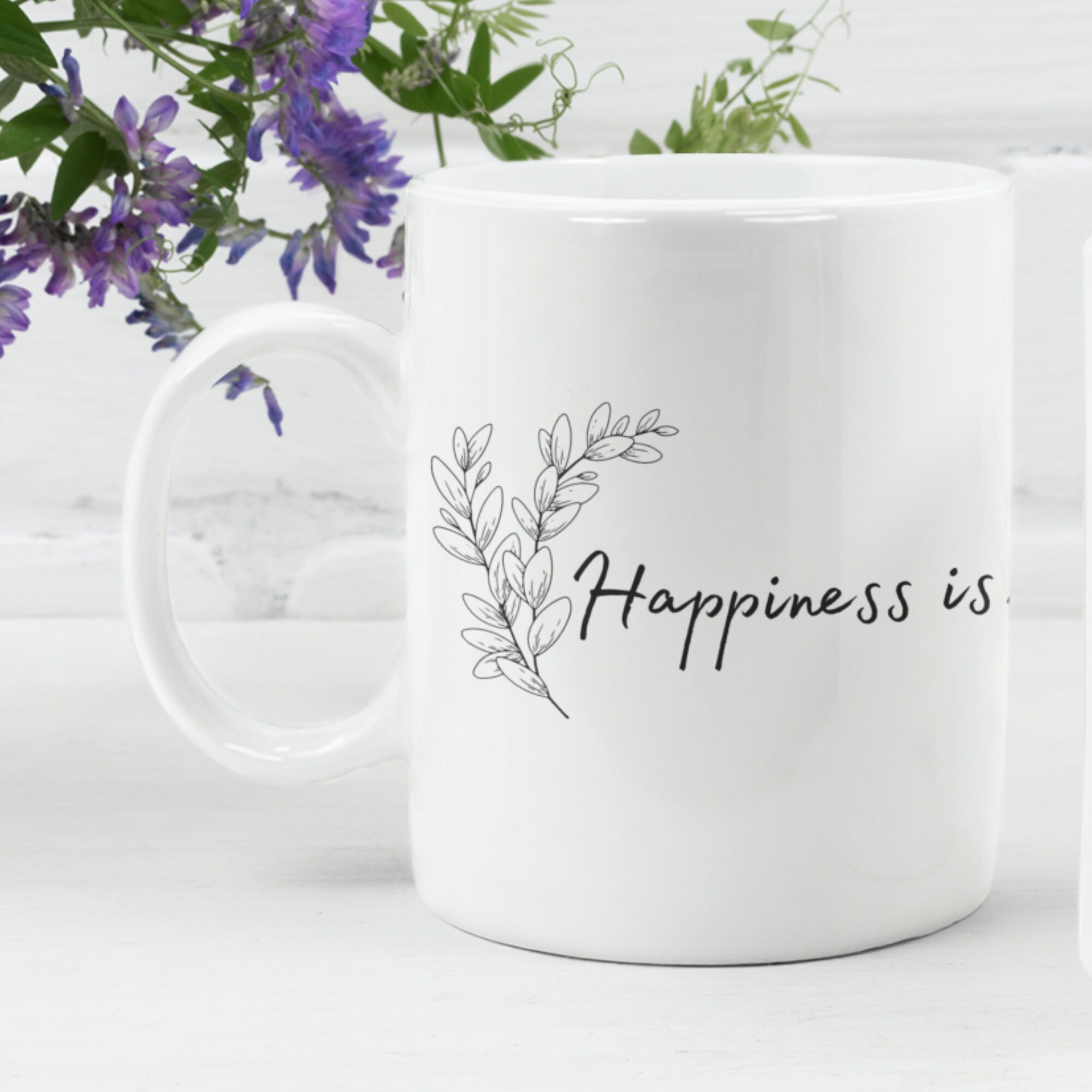 Happiness Is mug Mug for Her Gift for Her Mug for Mom Gift Etsy
