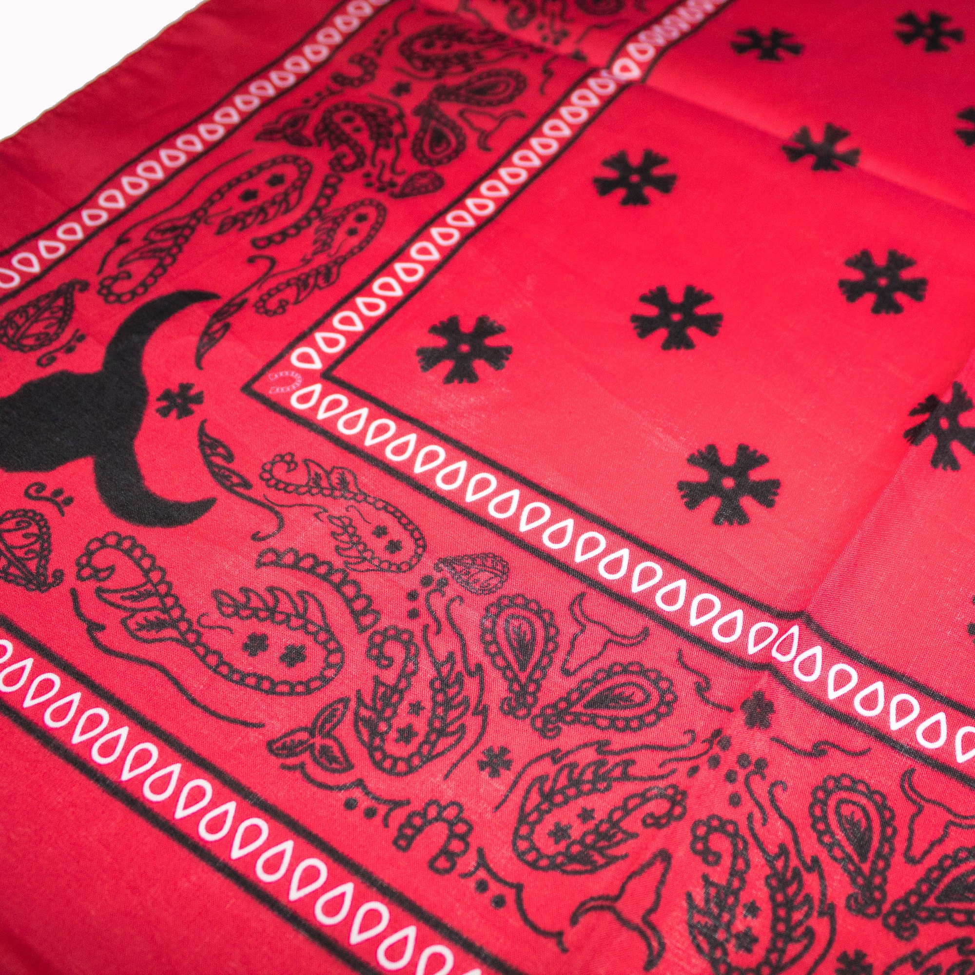 Western Print Cowboy Bandanas | Bull Rider Print Bandana | Cotton