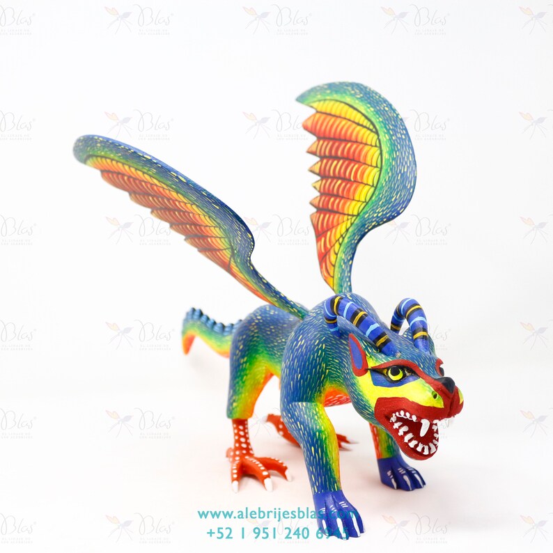 Obra de Escultura Artesanal Gu\u00eda Espiritual Alebrije Pepita V