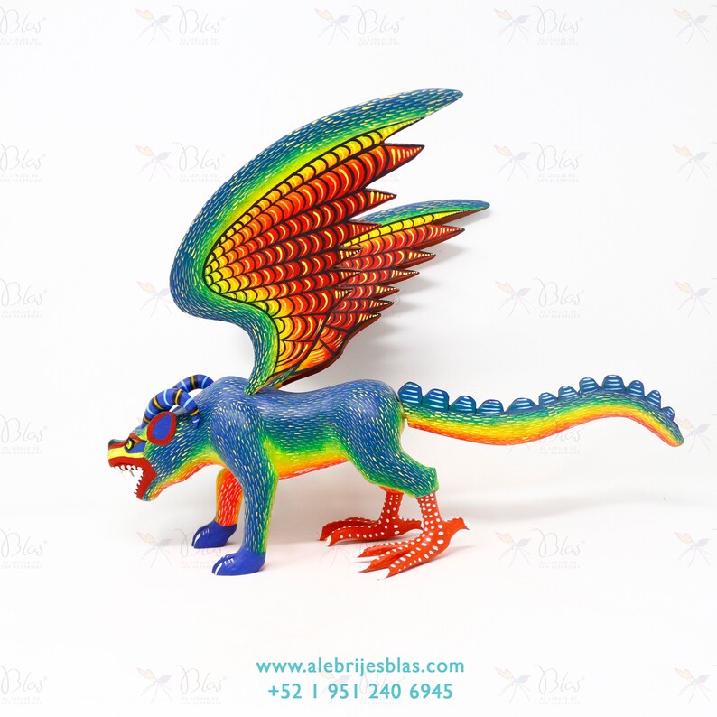 Obra de Escultura Artesanal Gu\u00eda Espiritual Alebrije Pepita V