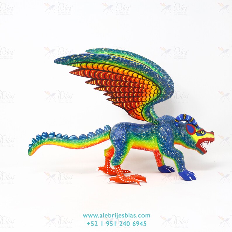 Obra de Escultura Artesanal Gu\u00eda Espiritual Alebrije Pepita V