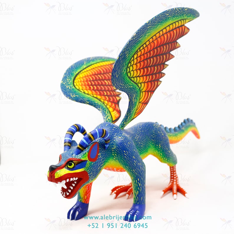 Obra de Escultura Artesanal Gu\u00eda Espiritual Alebrije Pepita V