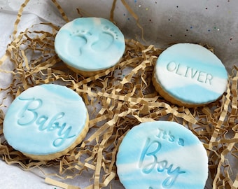 Personalised Baby Boy Cookies/Biscuits
