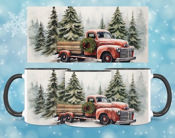 11 & 15 Oz Christmas Coffee Mug Wrap | Christmas Coffee Mug Sublimation Templates | Winter 15 Oz Mug Wrap | Vintage Coffee Mug PNG