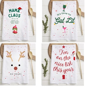 Kitchen Towel Bundle Sublimation Designs | Christmas Kitchen Towel Sublimation Designs | Christmas Tea Towels | Funny Kitchen Towels