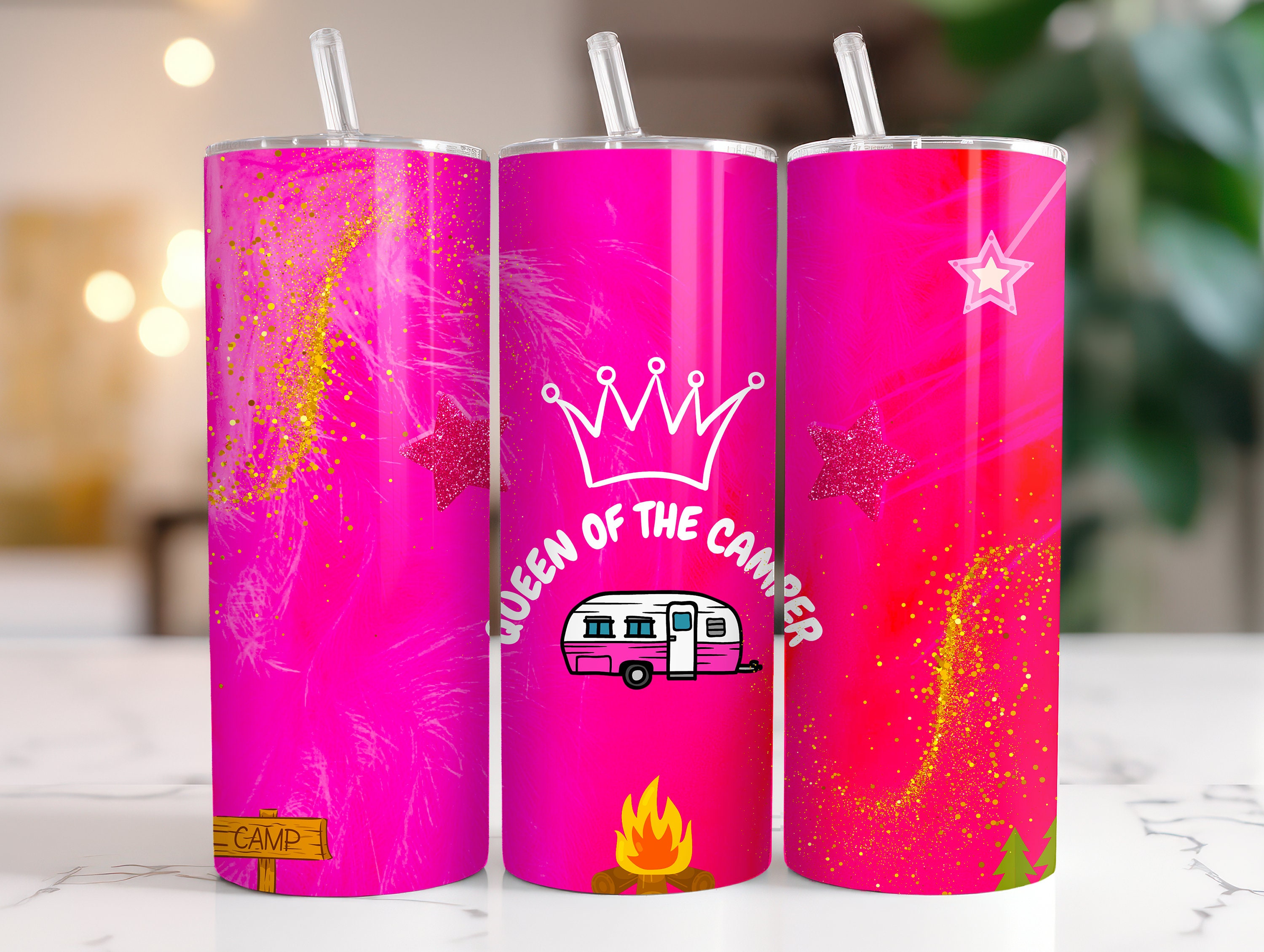 Camping Skinny Tumbler Wrap: Camping Tumbler Wrap png | Camping Tumbler Designs | Camping Skinny Tumbler Wrap | Queen Of the Camper PNG