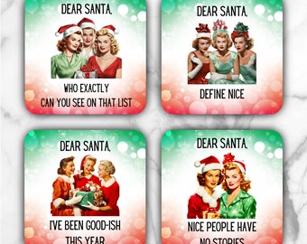 Christmas Coasters | Square Round Christmas Coaster Images | Square Coaster PNG Round Coaster PNG | Coaster png Sublimation | Retro Coasters
