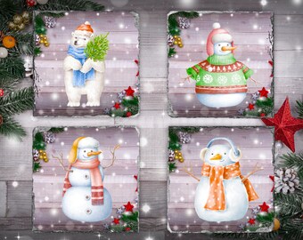 Christmas Coasters | Square Round Christmas Coaster Images | Square Coaster PNG Round Coaster PNG | Coaster png Sublimation | Coasters