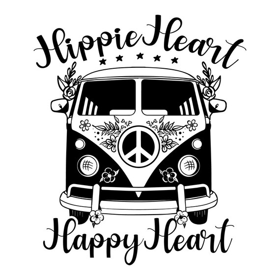 Hippie Heart Happy Heart Vintage Svg for Cricut svg designs | Etsy