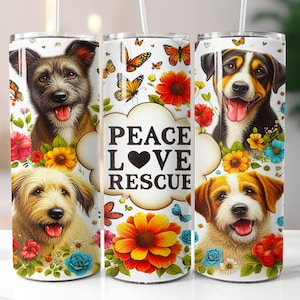 Diseño de sublimación de vaso delgado de mamá de perro, Sublimación de perro de rescate, Envoltura de diseño de mamá de perro, Sublimación de perro de rescate, Vaso delgado de perro