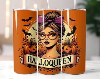Opakowanie na kubek na Halloween: Opakowanie na kubek na Halloween HalloQueen | Wzory na kubek na Halloween | Kubek na Halloween PNG | Halloween PNG