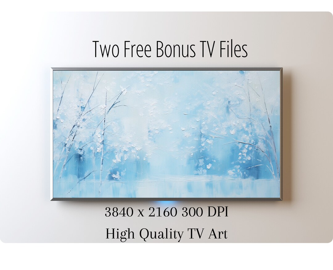 Samsung Frame TV Art Abstract Winter Wall Art Modern Digital Frame TV