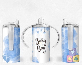 Sippy Cup Sublimation Wrap: Baby Boy Sippy Cup Sublimation Design | Sublimation Wraps | PNG