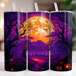 Halloween Tumbler Wrap: Seamless Haunted House Halloween Tumbler Wrap | Halloween Haunted House PNG | Haunted House Tumbler Sublimation