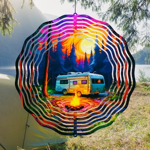 Wind Spinner Sublimation Designs | Camping Spinner Art | RV Camping Wind Spinner, Camping Sublimation Wind Spinner, Wind Spinner Design Wrap