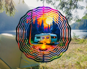 Wind Spinner Sublimationsdesigns | Camping Spinner Kunst | RV Camping Windspiel, Camping Sublimations Windspiel, Windspiel Design Wrap