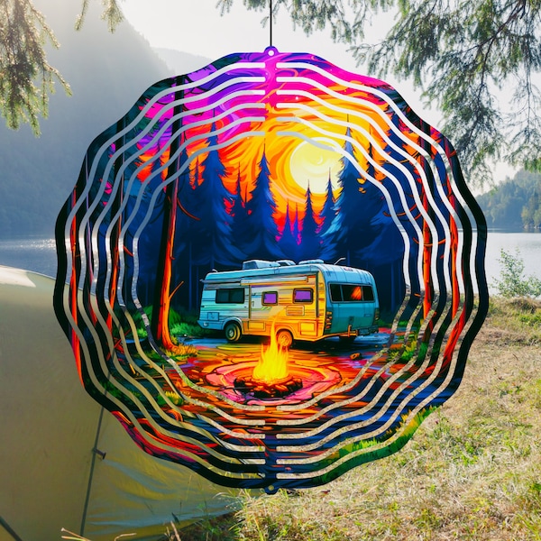Wind Spinner Sublimation Designs | Camping Spinner Art | RV Camping Wind Spinner, Camping Sublimation Wind Spinner, Wind Spinner Design Wrap