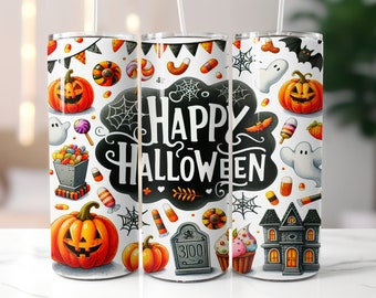 Opakowanie na kubek na Halloween: Opakowanie na kubek na Halloween | Opakowanie na kubek na Halloween | Halloween PNG | Bezszwowe, cienkie opakowanie na kubek na Halloween