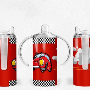 Sippy Cup Sublimation Designs / 12 oz Straight Race Car Sippy Cup Designs / Download istantaneo / PNG