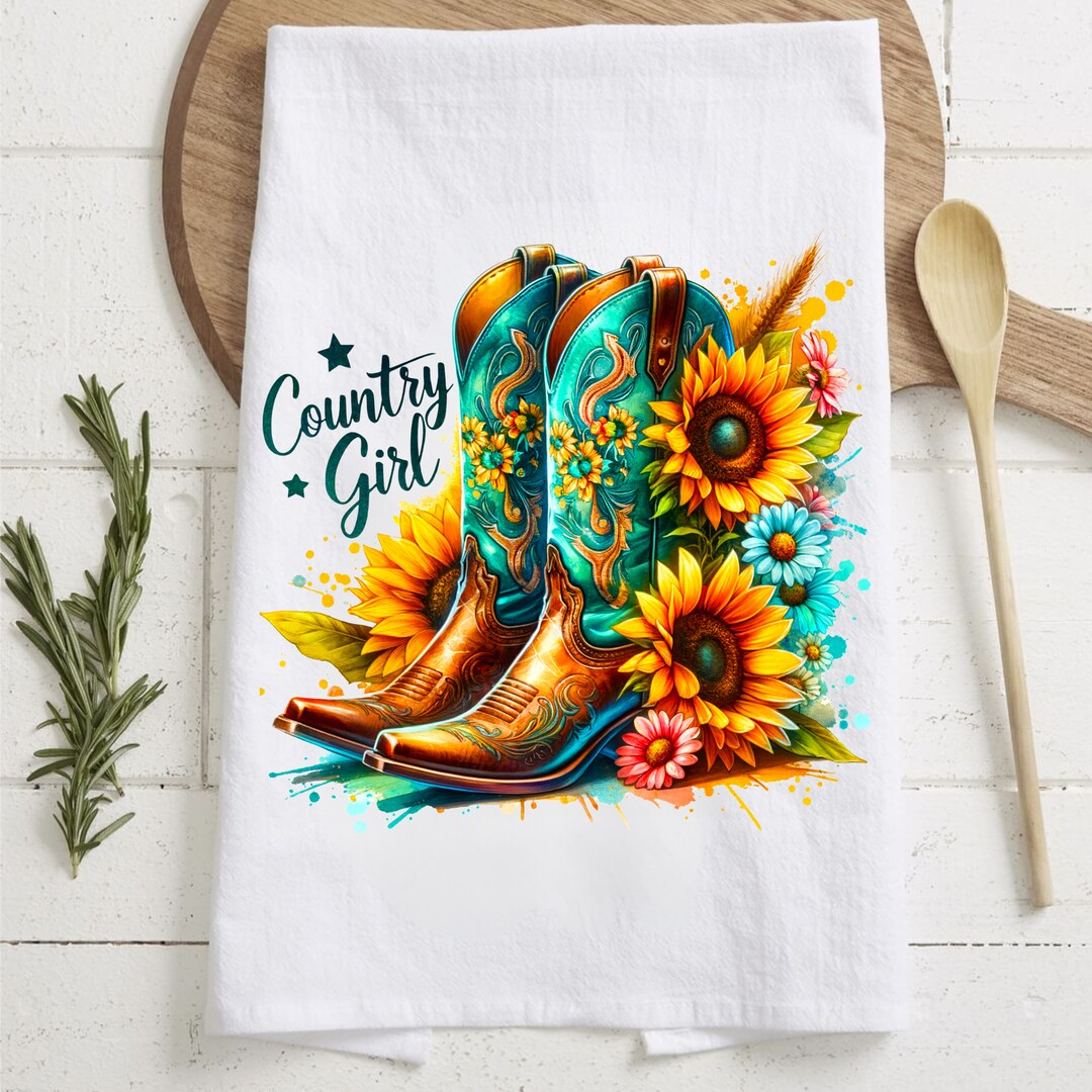 Kitchen Towel Sublimation Designs | Cowboy Tea Towel Sublimation