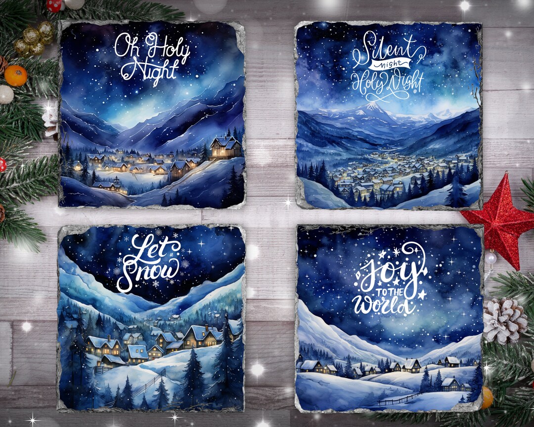 Christmas Coasters | Square Round Christmas Coaster Images | Square ...