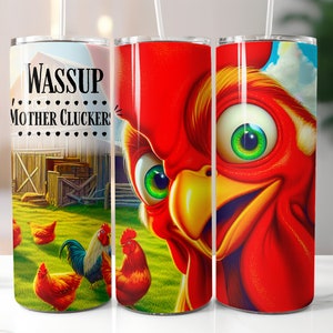 Funny Chicken Skinny Tumbler Wrap, Seamless Chicken Sublimation Design, Farm Life Tumbler Wrap PNG, Chicken Lover PNG