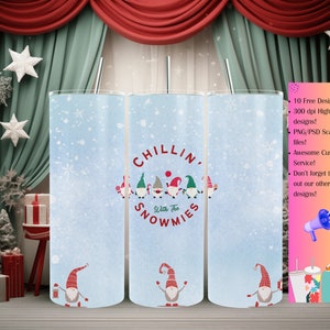 Christmas Tumbler Wrap Png | Christmas Snowman Wrap | PNG 20oz Skinny Sublimation Design | Christmas Snowman Tumbler Wrap