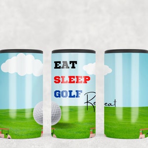 4 en 1 Can Cooler Golf Sublimation File / Eat Sleep Golf Can Cooler / Golf Sublimation Design Wraps / Golf Can Cooler Designs