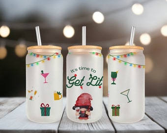 Christmas Glass Can Wrap| 16 oz Libbey Glass Can Sublimation Design, Christmas, Christmas Can Tumbler Design PNG, Funny Christmas Glass Cans