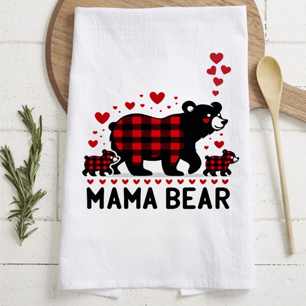 Mama Bear Kitchen Towel Sublimation | Mama Bear Tea Towel Sublimation Designs | Mothers Day Tea Towels | Mom Kitchen Towel | Mama Bear PNG