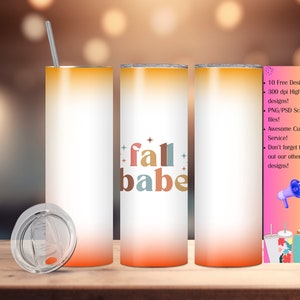 Fall Tumbler Sublimations: Fall Skinny Tumbler Design | Tumbler Design Wraps | Fall Tumbler Sublimation | Fall Tumbler Design | PNG