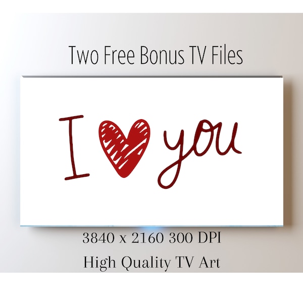 Valentines Frame Tv Art  | Frame TV Art Valentine | Valentines Digital Download / Valentines TV Frame / Valentines TV Art | I Love You