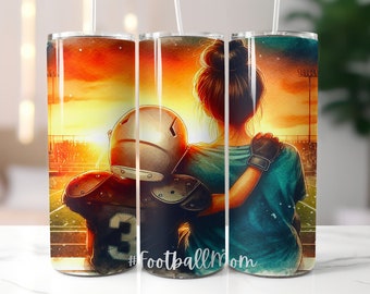 Football Mom Tumbler PNG: Football Mom Tumbler Design | Football Mom Designs | Football Sublimation | Seamless Skinny Tumbler Wrap