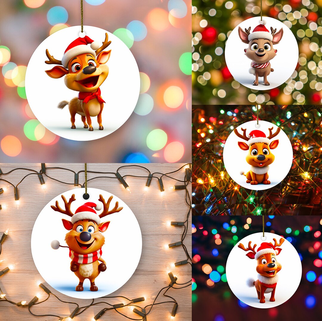 Christmas Ornament Sublimation PNG | Five Christmas Instant Digital ...