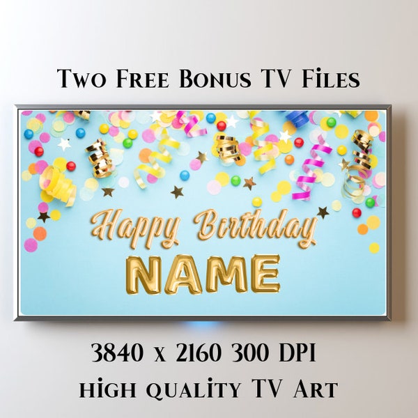 Samsung Frame Tv Art Happy Birthday Personalized | Frame TV Art Birthday Personalized / Birthday Digital Download / Happy Birthday Frame