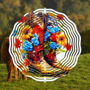 Wind Spinner Sublimation Designs | Cowboy Boots Spinner PNG, Wind Spinner Sublimation Design, Boots Wind Spinner Sublimation Template