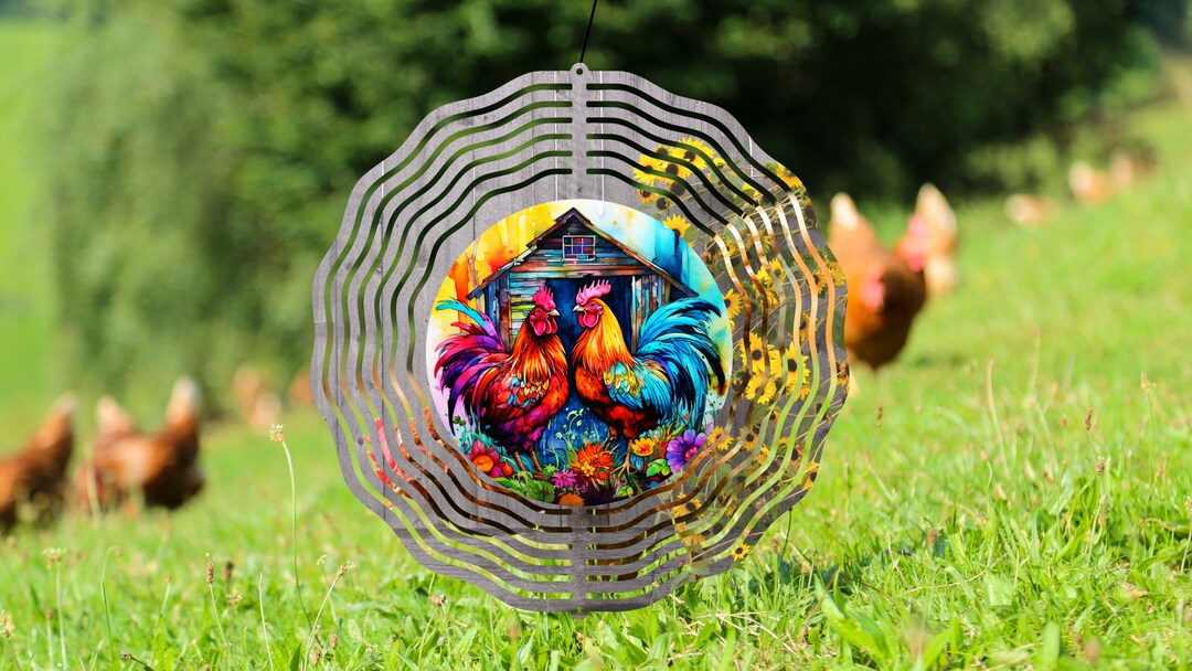 Chicken Wind Spinner Sublimation, Rooster Spinner Sublimation Design ...