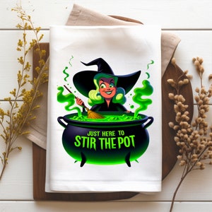 Halloween Kitchen Towel Sublimation Designs | Halloween Kitchen Tea Towel Sublimation Designs | Halloween Witch Tea Towels | Kitchen Towel